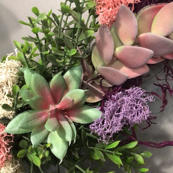 NEW Spring grapevine wreath succulent moss bird mushroom 🍄 cottage core - Picture 12 of 17
